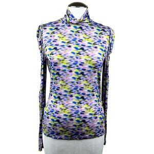 TANYA TAYLOR Women's Abstract Print‎ Turtleneck Long Sleeve Top Size Medium